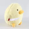 Bonito dos desenhos animados brinquedo pato com faca de pelúcia engraçado arrogante kawaii pequeno pato amarelo boneca macia boneca casa travesseiro presente para crianças 240111