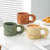 Tazze Tazza da caffè in ceramica nordica breve moda Grande capacità Resistenza alle alte temperature Tazza da colazione personalizzata Famiglia 2 pezzi