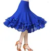 Bühnenkleidung Frauen Elegantes Gesellschaftstanzkostüm 360 Grad langes Swing-Latin-Salsa-Rumba-Kleid Flamenco-Tanzröcke zum Üben