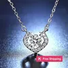 Anhänger-Halsketten Designer-Halskette mit herzförmigem Anhänger, Mosang-Diamant-Volldiamant-Halskette, Luxus-Schmuck-Halskette für Damen, Urlaub, Weihnachtsgeschenk, H955