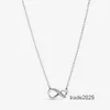 Infinity Sparkling Pendant Necklace for Real Sterling Sier Wedding Jewelry for Women Girlfriend Gift CZ Diamond Designer Necklaces with