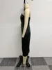 Sukienki swobodne kobiety seksowne bodycon pu skórzana sukienka midi wycięte bez ramiączki split split odcinek szczupłowy klub