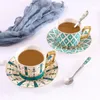 Cups Saucers European Creative Phnom Penh Ceramic Coffee Cup And Saucer Afternoon Tea Set Tray With Spoon Mug Office Home Drinking Utensils