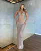 Sexy Strapless Mermaid Prom Dresses Simple Sleeveless Lace Formal Occasion Dress Aso Ebi Floor Length Evening Gowns