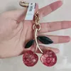 Key Keychain Crystal Cherry Style Red Womens Car Fashion Accessories Fruwn Strawberry Apple Handbag Decoration 240304