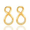 Orecchini a lobo LEEKER Semplice Oro rosa Argento Colore Numero Otto per le donne Intarsio Cubic Zirconia Gioielli di moda 367 XS6