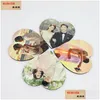 Other Printer Supplies Sublimation Blank Square Round Heart Coaster Dining Table Mdf Wooden Placemat Kitchen Accessories Mat Cup Bar Dh6Wk