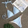 Diseñador para mujer Bikini Mujeres Verano Sexy Traje de baño Señoras Sin respaldo Carta dividida Multicolores Trajes de baño de playa Traje de baño de viento