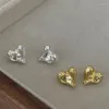 Studörhängen 925 Silver Plated Love Heart Earring for Women Girls Party Wedding Birthday Jewelry Gifts E2395