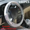 Couvre-volant 100 pièces/lot accessoires d'intérieur | Couverture de décoration automobile en plastique transparent de style de voiture