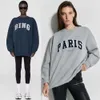 Annie bing AB Plush Loose Fit Moletons Clássicos Carta Adesivos Bordados Forro Hoodies Mulheres Designer Camisola Jumper