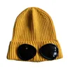 Designer 2024 nouveau CP deux lentilles lunettes lunettes bonnets hommes chapeaux tricotés chapeaux de crâne en plein air femmes Uniesex hiver bonnet noir gris bonnet L6