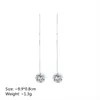 Dangle Oorbellen Koreaans Zilver Kleur Zirkoon Hanger Glanzende Geometrische Lange Tassel Drop Earring Voor Vrouwen Meisje Oorlijn Trend Sieraden Geschenken