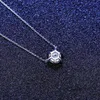 Minimalistisch Europees Design Mosan Diamond S Sier Pendant Fashion Women Super Sparkle Gemstone Exquisite Necklace Jewelry
