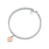 clover bracelet 4mm Round Bead Love Heart-shaped bracelet Female Thickened Sier Bottom Plating for Girlfriend Souvenir Gift Fashion Charm Jewelry Wedding Gift