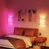 2pc Magnetic Wireless Wall Sconce Lighting Decor Battery Rechargeable Wall Sconce With Fabric Shade And Remote Control 16 RGBW Colors Changeable Dimmable Wall Lamp