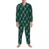 Masculino sleepwear bonito dandelion pijama conjunto primavera impressão abstrata moda casal diário 2 peças retro oversized gráfico nightwear presente