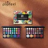 Pincéis Popfeel29 Cores Shimmer Matte Glitter Sombra em Pó Altamente Pigmentado + 7 Pcs Pincéis Conjunto de Maquiagem Conjunto de Presente Make Up Palle