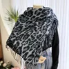 Women Leopard Cashmere Scarves Lady Winter Thicken Warm Pashmina Shawls Casual Long Filt mode Wrap Tassels Plus Size 200cm 240111