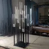 Decorações de casamento candelabros de metal preto alto 8 braços suporte de vela peça central para casamentos