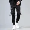 Mäns jeans band harem joggers män last byxor streetwear 2023 hip hop casual fickor spår byxor male harajuku mode trusersephemeralew