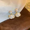 Boucles d'oreilles pendantes en forme de fleur blanche, pendentif en forme de goutte, camélia, perle, élégante, fête, cadeau personnalisé, accessoires pour amis, vente en gros