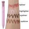 5pc تأثير متعدد 4 في 1 Eyeliner Outliner Pen Lipliner High Gloss Dat Eanting Cosmetic Makeup Tool 230112