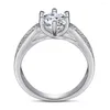 Klusterringar Sterling Silver Cubic Zirconia Fancy Ring Engagement Wedding Women