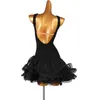 Stage Wear Standard Latin Dance Kjol 2024 Lady's Sexy Back Rumba Dancing Dress High Quality Samba