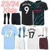 Man CITY maglie da calcio 2023 casa lontano kit maglia da calcio per bambini 23 24 HAALAND DE BRUYNE FODEN kit terza maglia per ragazzi + calzini 24 camiseta futbol maglia piede maglia