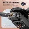 Drones evitar drone profissional 8k câmera dupla hd fotografia aérea aeronaves wifi gps drone sem escova frete grátis presente de ano novo