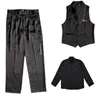 Europe Amérique Noir Danseur Enfants Street Dance Chemise + Gilet + Pantalon Popping Costume Adulte Hip Hop Verrouillage Breaking Performance Vêtements