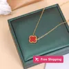 Pendant Necklaces 18K Gold Plated clover Necklaces Luxury Designer Necklace Flowers Four-leaf Clover Fashional Pendant Necklace Wedding Party Jewelry 13Y1