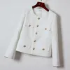 Coat Women Winter Jacket Autumn and Korean Womens Singlebreasted Highquality Chic Tweed Retro Top 240112