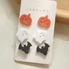 Stud Earrings 3Pairs/set Candy Pumpkin Ghosts Acrylic For Women Cute Halloween Christmas Jewelry Accessories Gifts