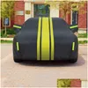 Capas de carro Carro Er Waterproof Body Ers Outer Dust Ered Oxford Pano Sunsn Rainproof Heat Insation para Ford Mustang Drop Delivery Automo Dhjm2