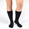 6 pares de calcetines negros para hombre vestido de algodón peinado de Color sólido de alta calidad largo Otoño e Invierno Casual para hombres 240112