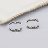 Boucles d'oreilles mixtes de marque de luxe avec lettres de marque célèbres pour femmes célèbres, clous à double lettre, style rétro simple, bijoux de fête de mariage, argent S925