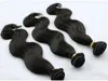 15% OFF 4 pcs/lot 100% unprocessed virgin brazilian body wave human hair weave extension weft mix length natural #1b color LL