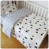 Ensemble de literie pour bébé 3 pièces, Kit de linge de lit en coton, motif mignon, comprend une taie d'oreiller, un drap, une housse de couette sans remplissage, 240111