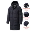 Uomini Inverno Più Lungo Caldo di Spessore Cappuccio Parka Cappotto del Rivestimento Degli Uomini di Autunno Outwear Abiti Classico Antivento Tasca Parka Uomini 240112