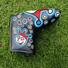 Tees 1 datorer Golf Headcover för Blade Putter PU Läder Vattentät / mjukt stickat tygtecknad golfklubbhuvudskydd