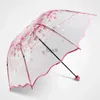 Parasol moda róża piękna przezroczysta parasol Japonia składane parasole kobiety deszcz parapluie koronkowy parasol żeński sprzęt deszczowy yq240112