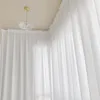 Mjuk vit voile ren gardiner för vardagsrum fönster fast färg tyll gardin för sovrum bröllop draperier heminredning anpassar 240111