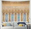 Tapisserie architecturale d'art marocain 3D, motif géométrique rétro islamique, tenture murale pour salon, chambre à coucher, décoration murale pour la maison, couverture 240111