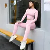 Women's Two Piece Pants Winter Women Sport Fitness 2 Set Outfits Long Sleeve Crop Tops Tshirt Leggings Bodycon Tracksuit XL