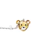 Pendants Fashion 925 Sterling Silver fine Crystal Lovely bear Pendant Necklace Cute Crystal Silver Chain Girl Children Gift jewelry earri