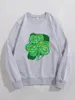 Women's Hoodies Watercolor Shamrock Sweatshirt Cute St Patricks Clover Pullovers Day Sweats Women Fashion Casual Cotton Tops