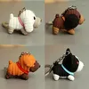 Chaveiros filhote de cachorro sólido chaveiro boneca micro paisagem ornamentos lã cão diy pequenas jóias presentes