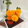 Fleurs décoratives fleur artificielle chrysanthème boule Bouquet 6 tête soie simulée faux salon en pot décoration de mariage